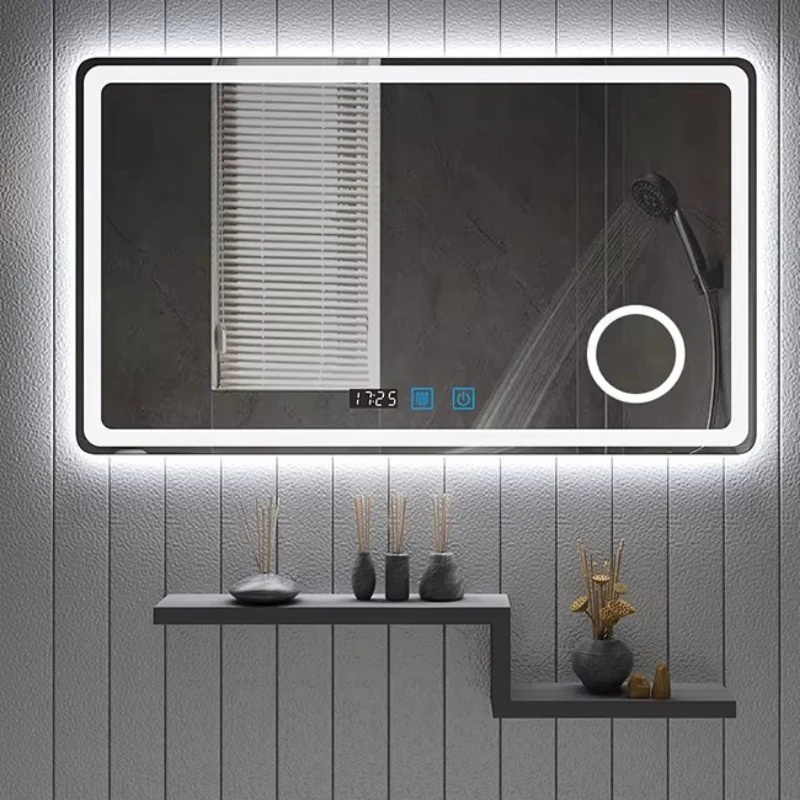Smart Aluminum Frame Bathroom Mirror Touch Switch Wall Mounted