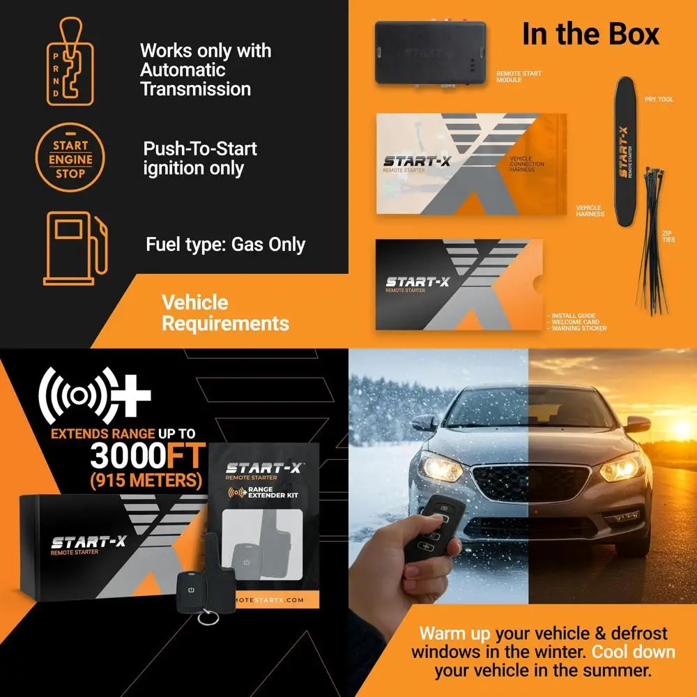 

Start-X Remote Starter Kit for Toyota 4Runner (2020, 2021, 2022, 2023, 2024) Vehicles | Push-to-Start Ignition | Plug & Play Ins