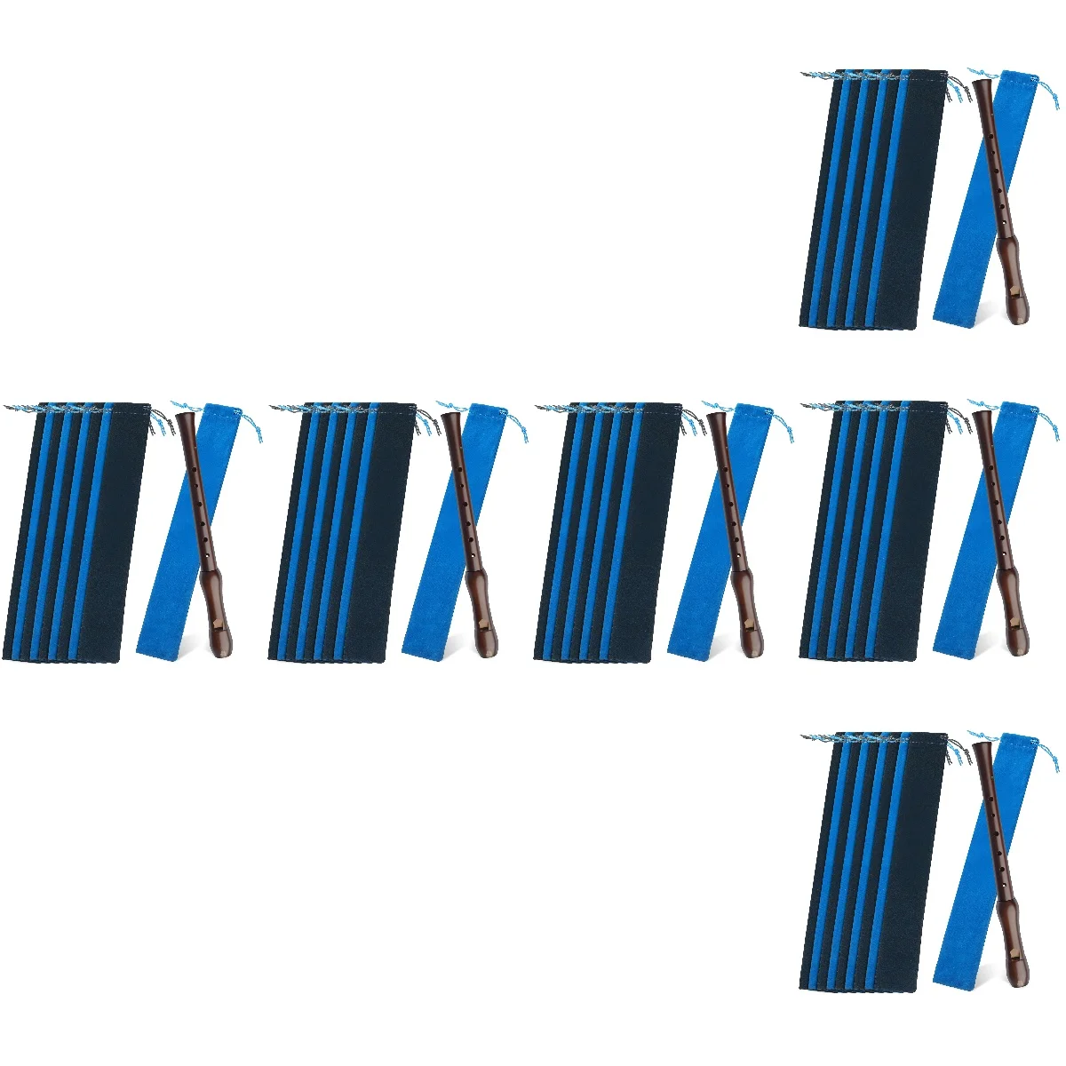 

6pcs 6 Count Recorder Pouches Carrier Instrument Storage Sleeve Harmonica Bag Harmony Soprano for Carrying