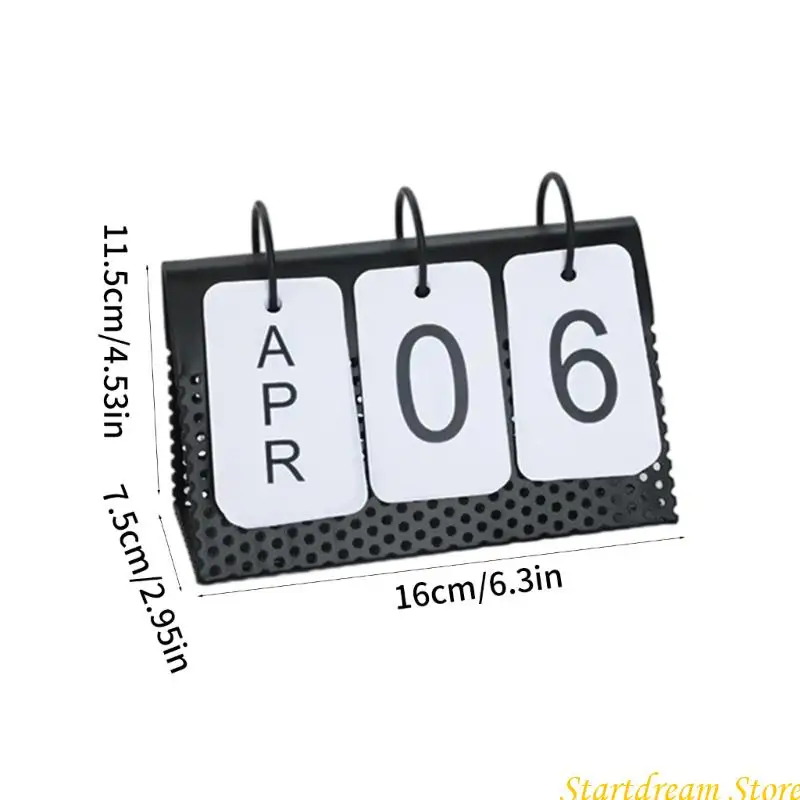 تقويم Desk مع شهر النهار يعرض التقويم الدائم مع الإطار المعدني Stand لتخطيط جدولة K92C #6