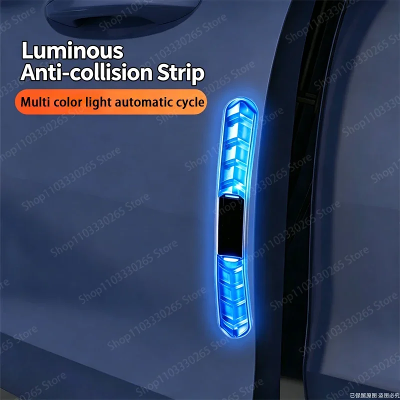 LED Luminous Car Door Protector Strip, Anti-Collision, High Visibility, Weatherproof for Night Safety