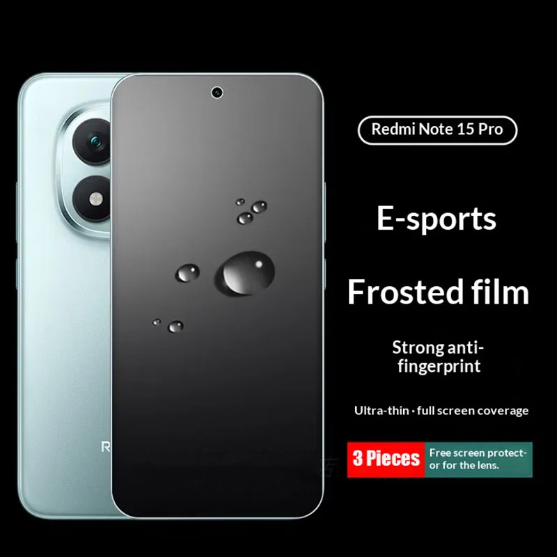 3Pcs Full Cover Matte Hydrogel Film for Redmi Note 15 Pro 4G Note 15 Pro 5G Clear TPU Screen Protector Redmi Note 15 Pro Plus