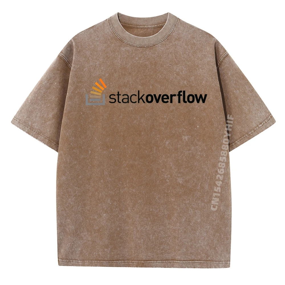 

Программное обеспечение Stack Overflow, компьютерная наука, негабаритная стираная футболка, мужская весенняя футболка с буквенным принтом