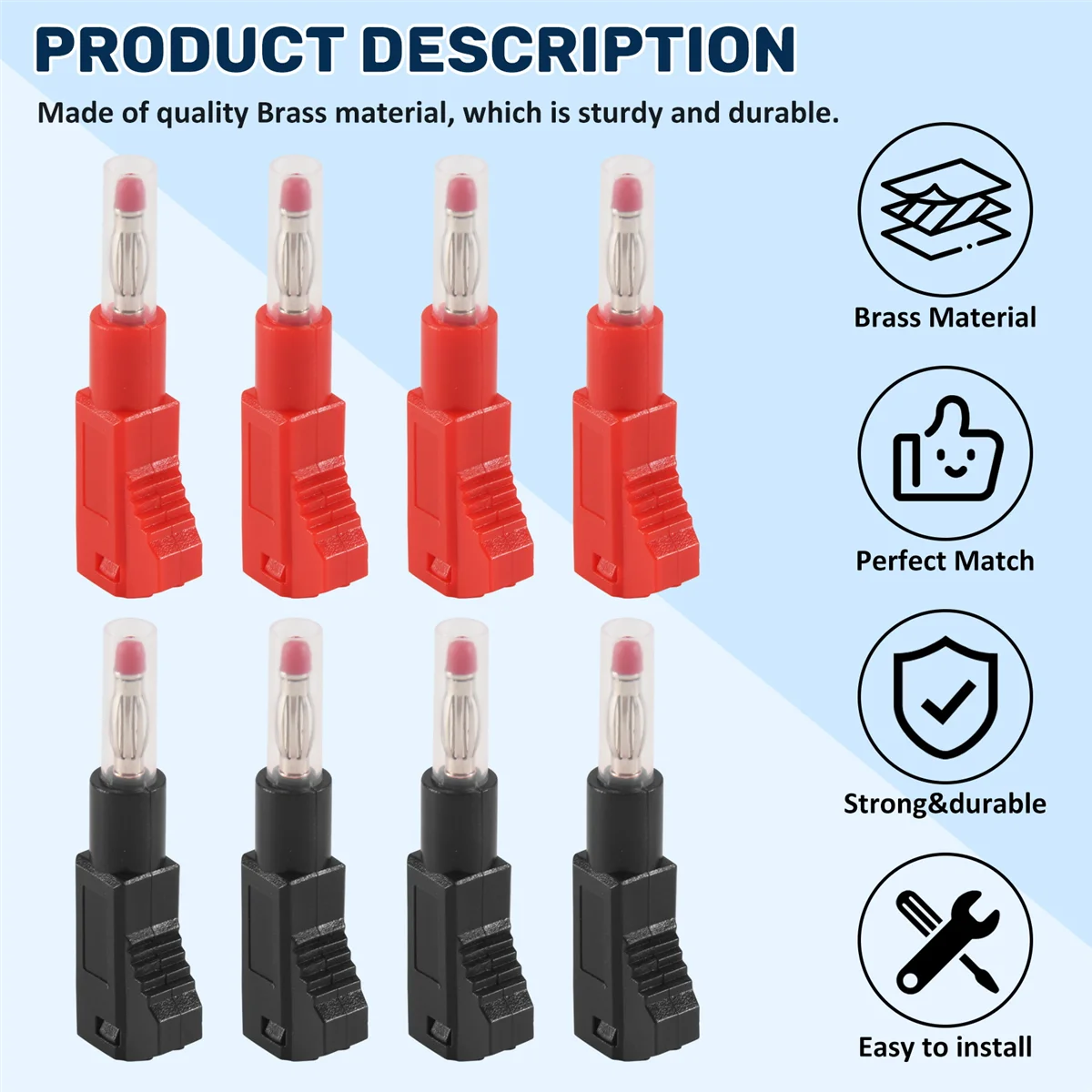 High-end 10 Sets Retractable Sheath 4Mm Banana Plug Connectors Stackable Wire Solder Multimeter Test Leads Ends Plugs Adapter