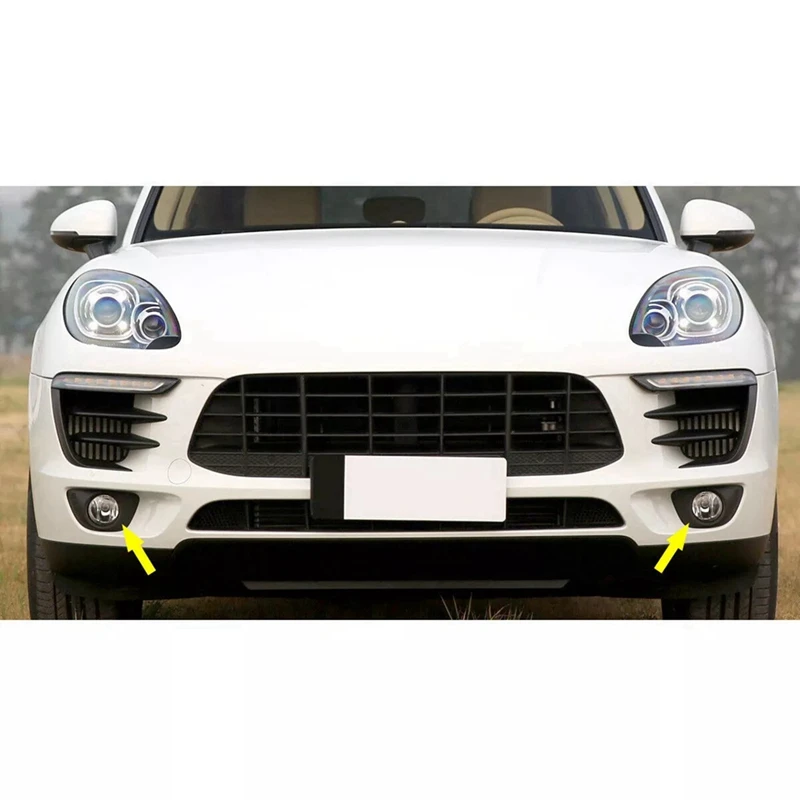 Pair Front Bumper Fog Lamp Trim Bezel Fog Light Decorative Cover For Porsche Macan 95B 2014-2017 95B807795B 95B807796B