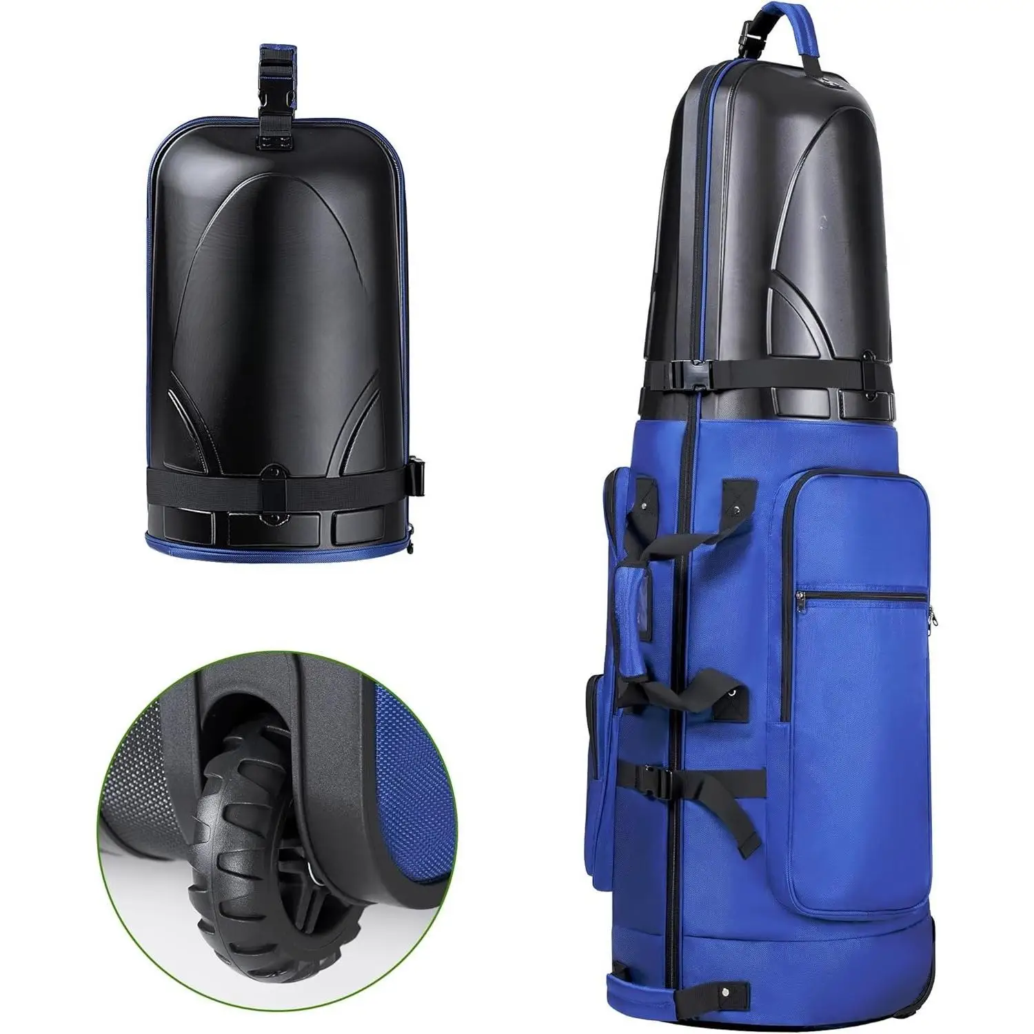 حقيبة سفر جولف مع حافظة صلبة، حقائب سفر نادي جولف أكسفورد شديدة التحمل 1680D لخطوط الجيران مع عجلات سهلة المناورة