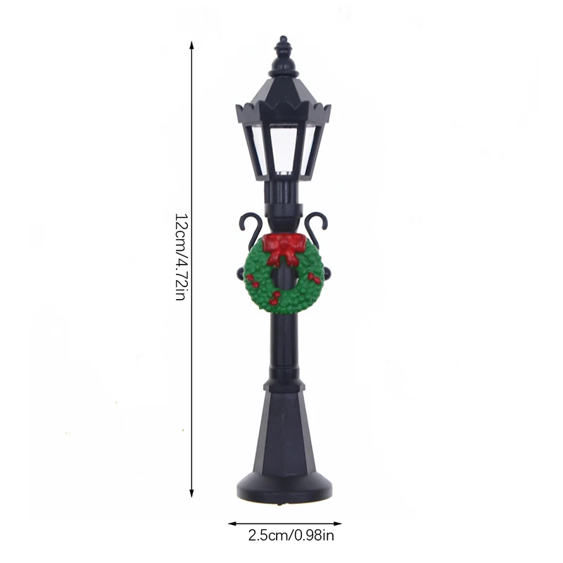 1:12 casa de bonecas cena de natal lâmpada de rua luz de rua modelo boneca decoração de natal micro paisagem ornamentos de jardim de fadas