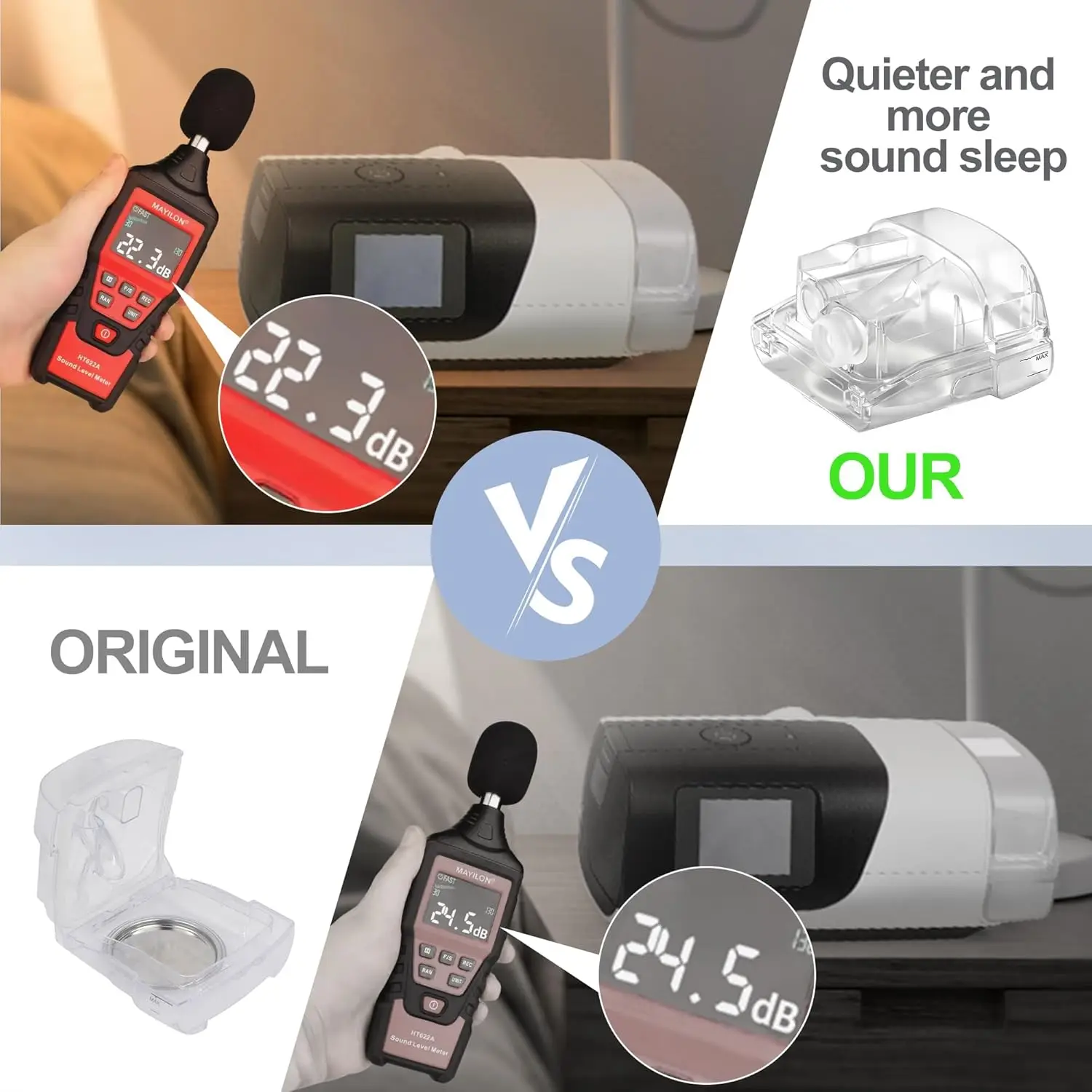 حوض مياه رطب قابل للتنظيف متوافق مع إمدادات إصدار محسّن من Resmed من MeReplacement Water Chamber لـ Airsense 11