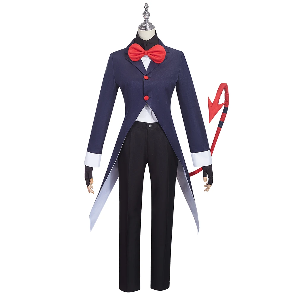 Anime Helluva Boss Moxxie Cosplay Costume Party Uniform Suit with Tail Outfit Halloween Carnival Suit for Men Women Custom