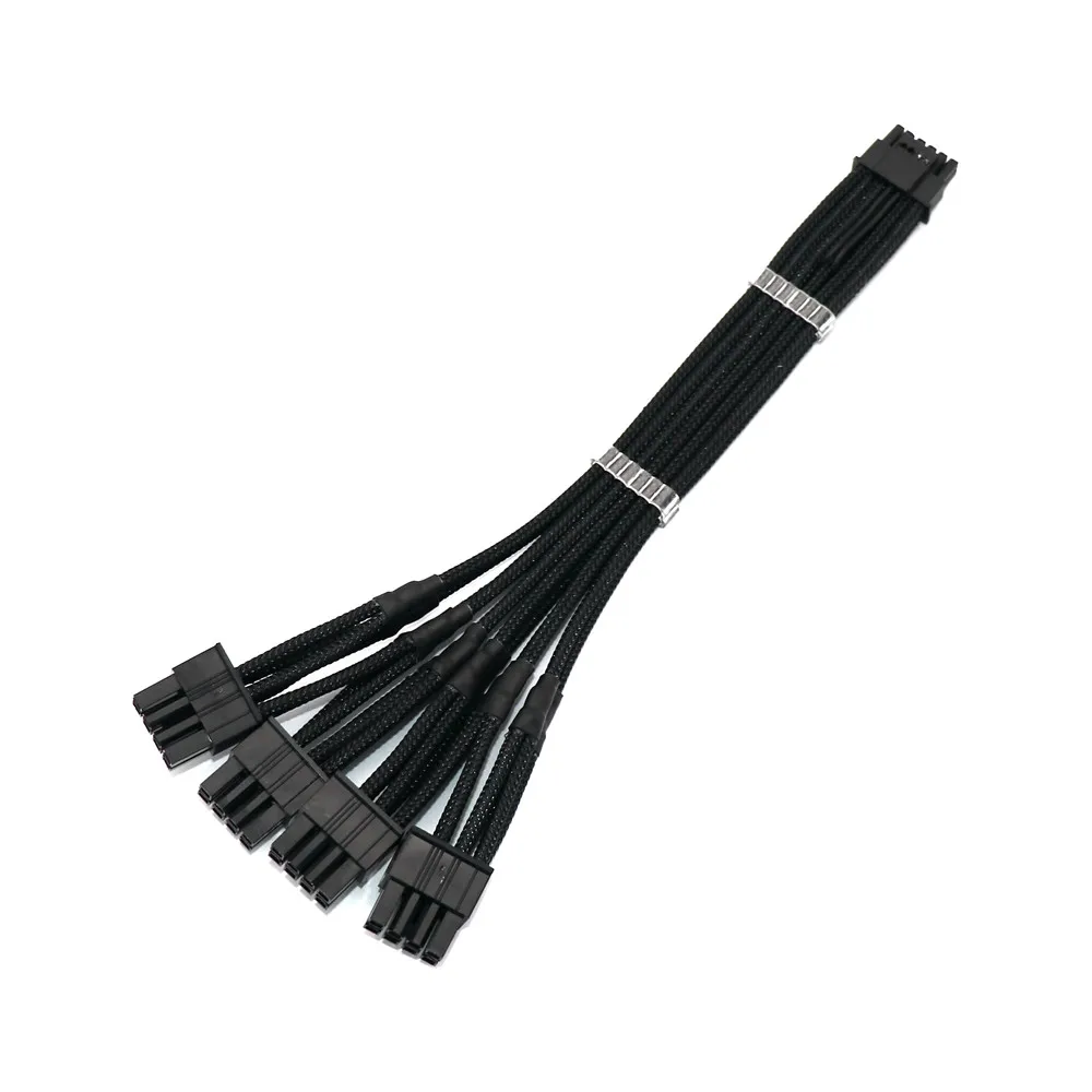 كابل طاقة PCIE 5.0 12VHPWR مخصص من Angitu 12 + 4/16 سن إلى 4x8Pin CPU/ATX/EPS كابل وحدات PSU ذكر لـ Corsair PSU 16awg