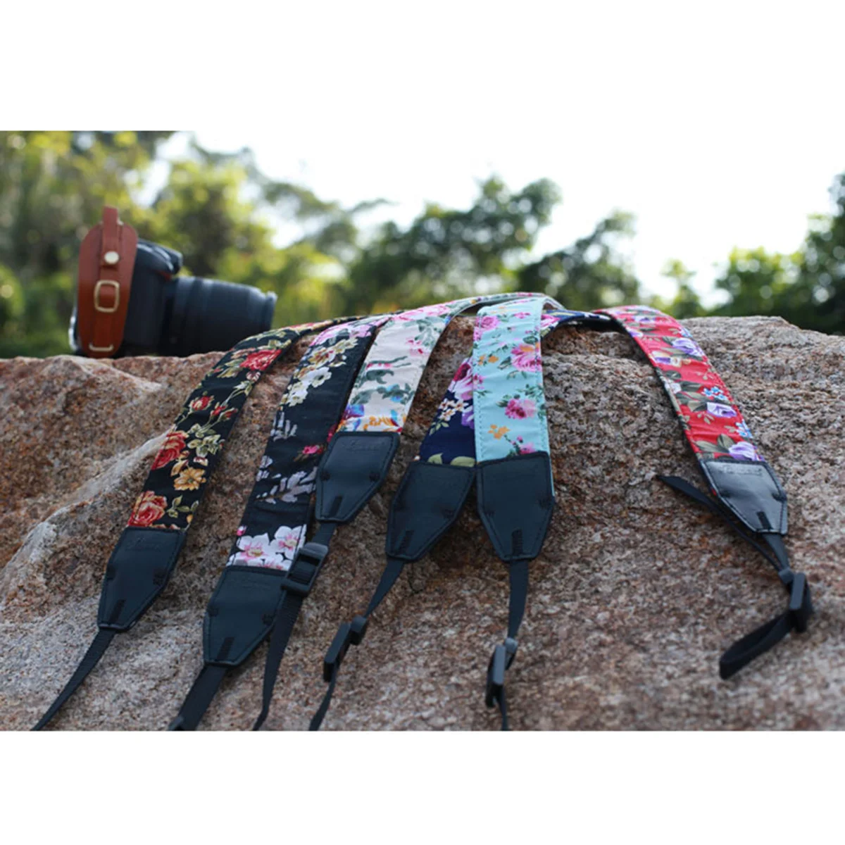 

Colorful Floral Dslr Camera Strap for Women Universal Neck Shoulder Belt Compatible with Nikon Olympus Cameras