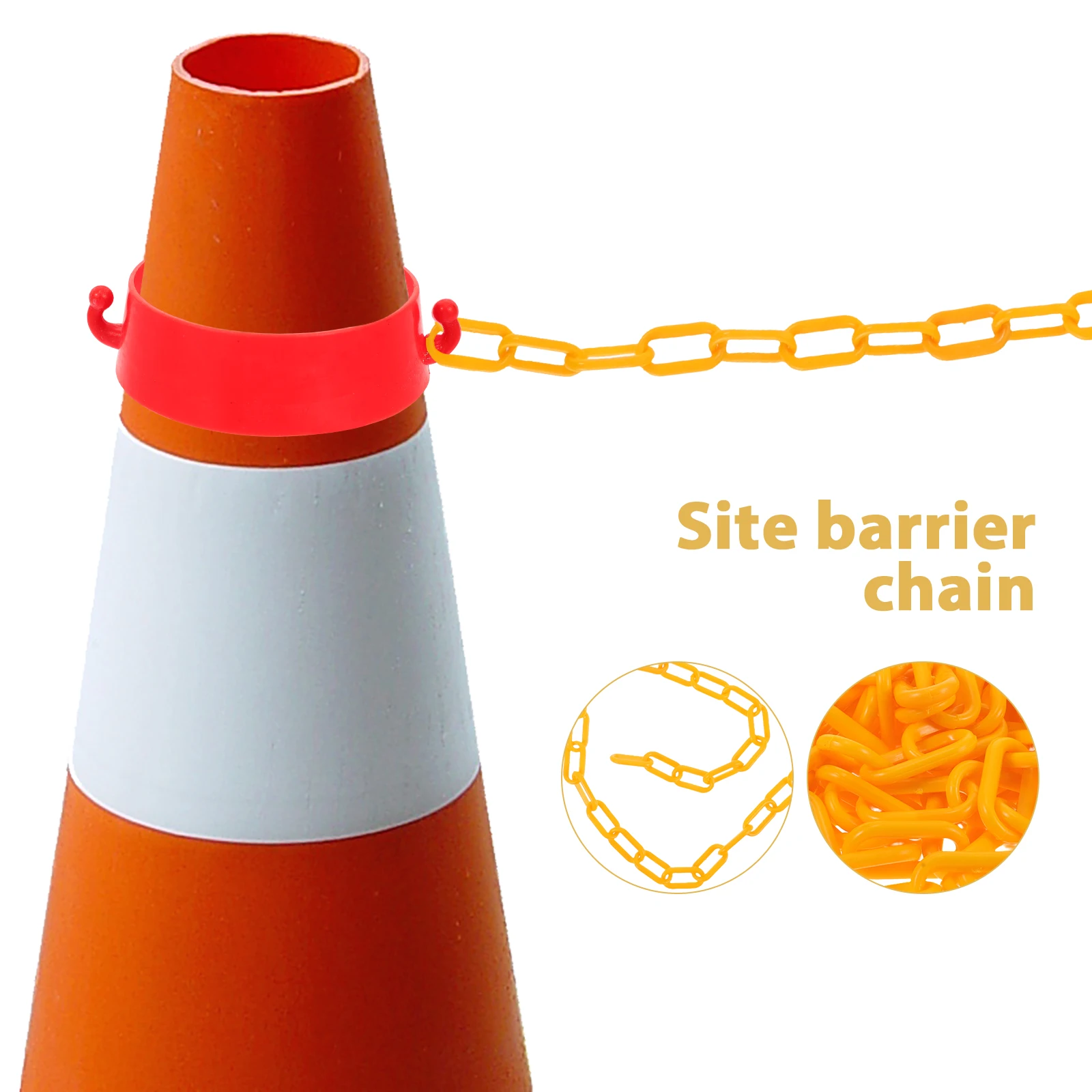 Plastic Chain Safety Crowd Control Black Garage Belt Strap Accessories Site Barrier Chain Traffic Barricade