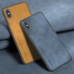 For iPhone X XS Max Case Luxury PU Leather Phone Case For iPhone XR iPhoneX S Back Cover Matte Silicone Full Protection Coque