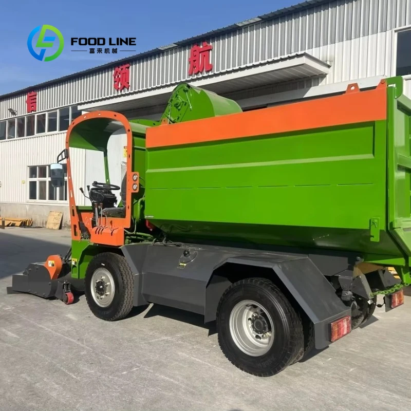 Customized 4WD Engine Powered Livestock Manure Removal Vehicle Self Unloading High Efficiency Farm Cow Dung Machinery