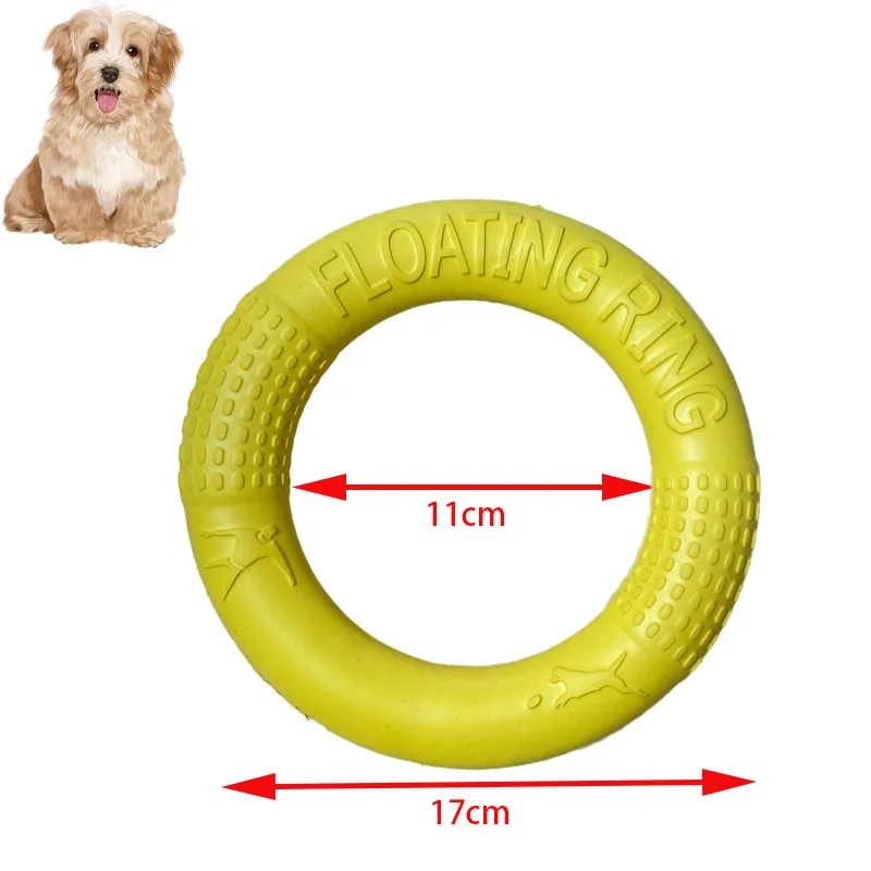 1pc yellow Dog Toys Pet Flying Disk for Small Medium Dogs  Training Ring Puller EVA Outdoor Interactive Resistant Floating Water