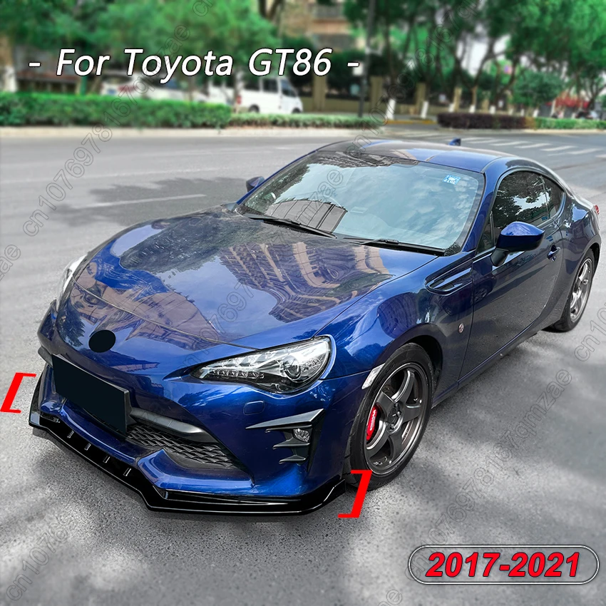 

3PCS Car Front Bumper Lip Splitter Diffuser Lip Spoiler Bumper Accessories For Toyota GT86 2017-2021 Gloss Black Body Kit Tuning