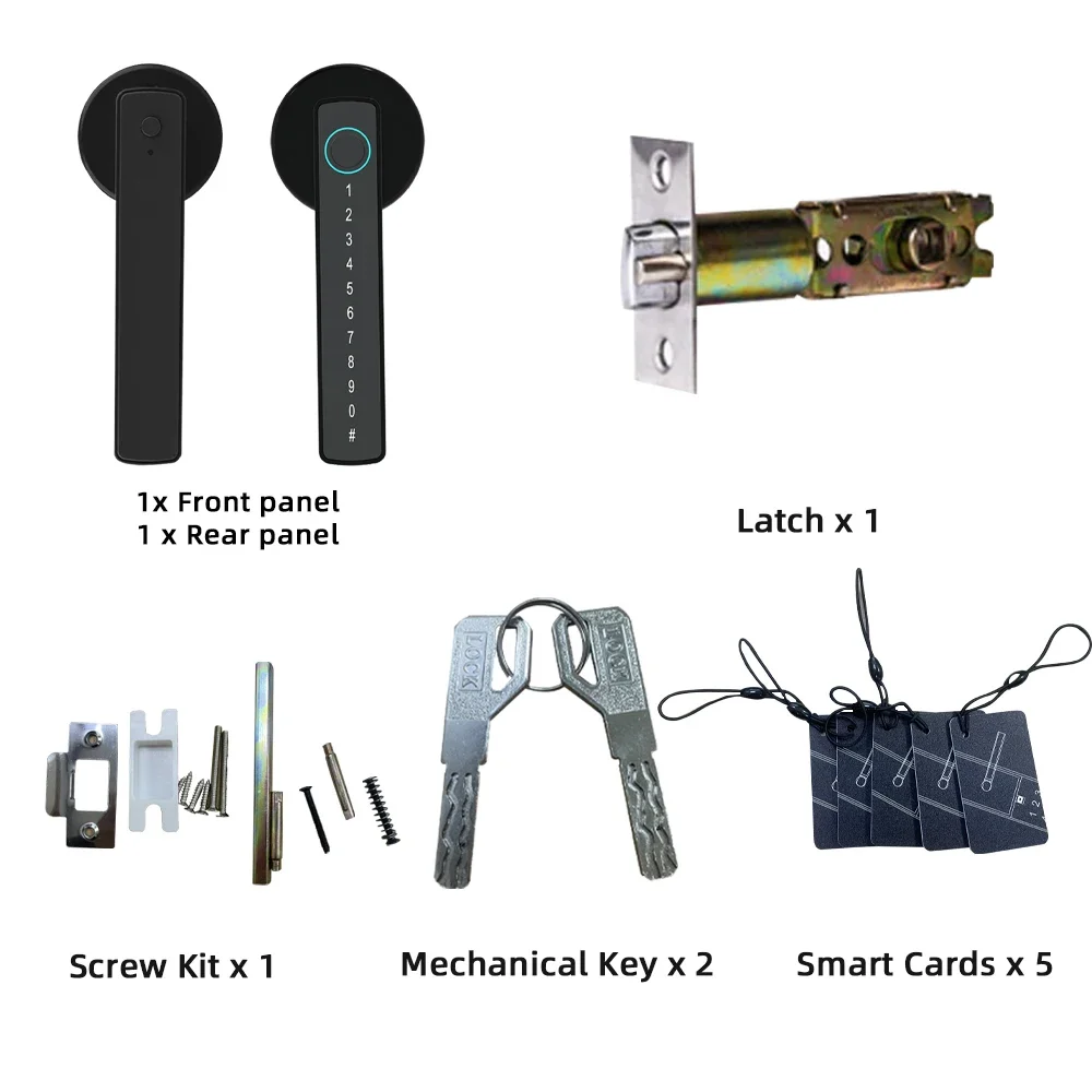 RAYKUBE M5 Tuya BLE Fingerprint Door Lock Digital Electronic Lock with Password/Key/IC Card/ Smartlife/ Tuya APP Unlock