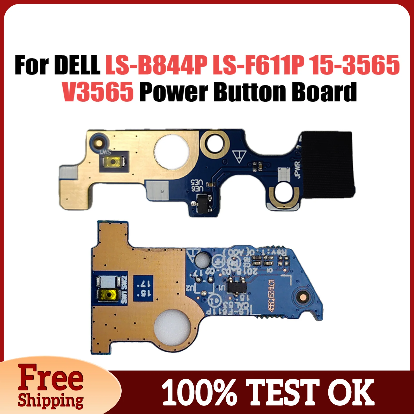 For Dell Inspiron 5558 5455 5458 5559 5555 15-3565 V3565 G3 3579 3779 Power Button Board LS-B844P LS-F611P Fast Ship