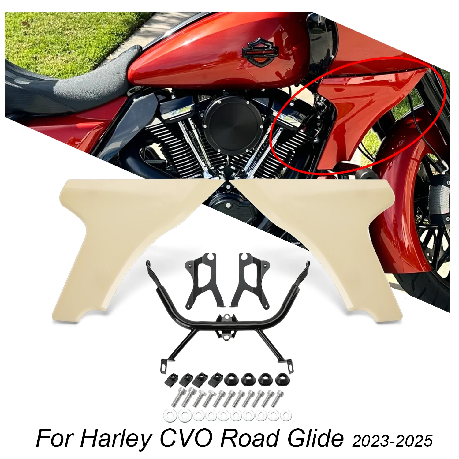 

Motorcycle Side Fairing Panel Support Bracket Kits ABS Fit For Harley Touring CVO Road Glide ST FLTRXSTSE FLTRXSE 2023 2024 2025