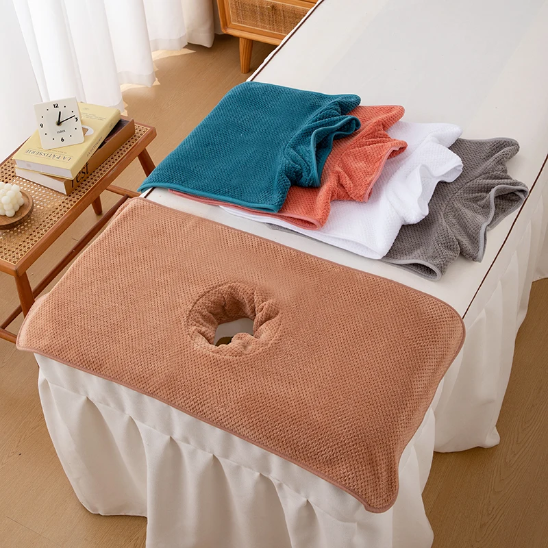 1pc Microfiber Hole Towels for Beauty Beds 40×80cm Functions: Shield Facial Holes, Absorb Moisture & Ensure Hygienic Treatment