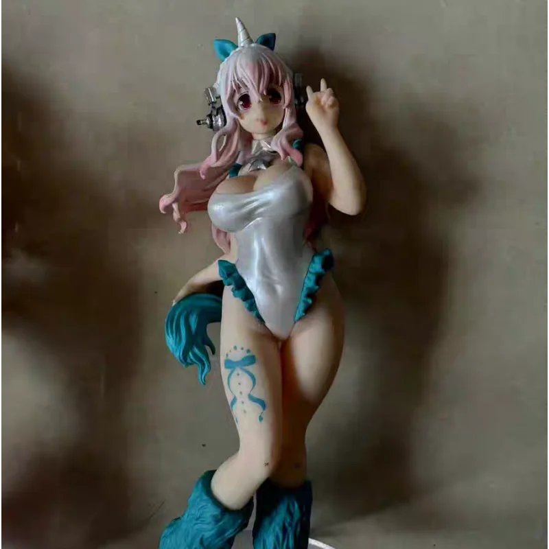 Furyu-figura de Super Sonico, traje de baño de 6,7 pulgadas, unicornio, Perla azul, verde blanco, figura, estatua, muñeca a granel, regalos de vacaciones