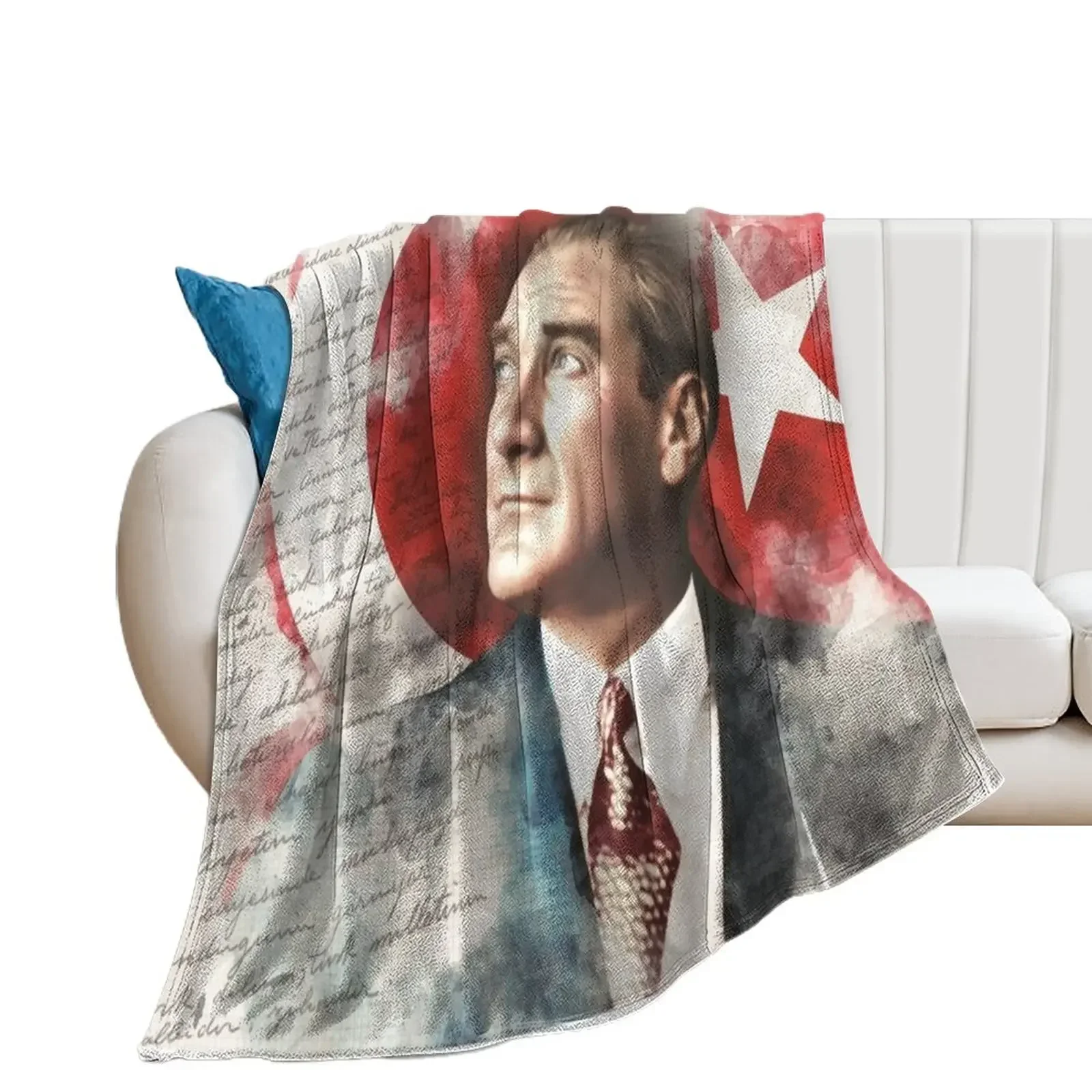 

Ataturk Turkish Flag Throw Blanket Sofas sofa bed blankets and throws Thermals For Travel Blankets