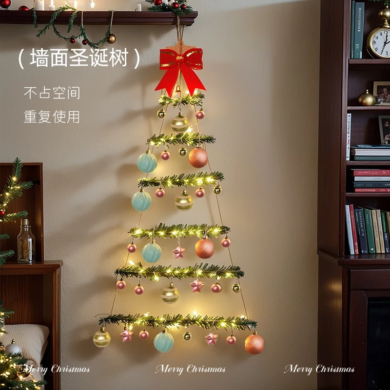 

Foldable Christmas Tree with Ornaments with Lights Home Decoration Garden Scene Layout Atmospheric Ornaments Christmas Decor