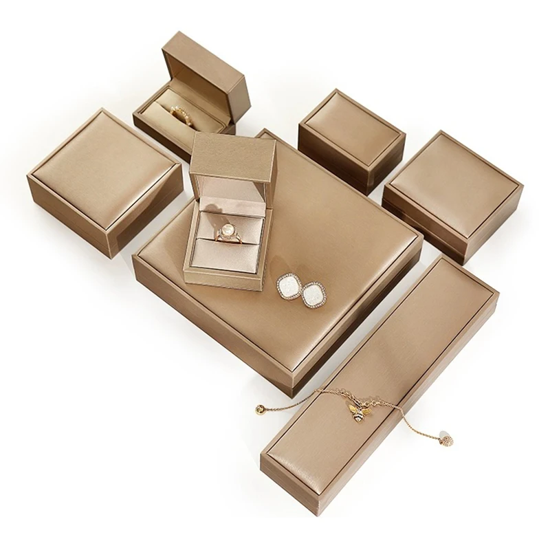 

Brushed PU Ring Box High-end Bracelet Pendant Storage Bracelet Necklace Ring Gift Box Jewelry Packaging Box