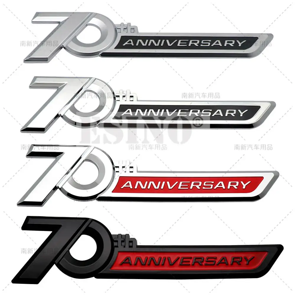 3D 70th Anniversary Car Trunk ABS Chrome Adhesive Badge Emblem Rear Body Tailgate Adhesive Badge for Toyota Land Cruiser