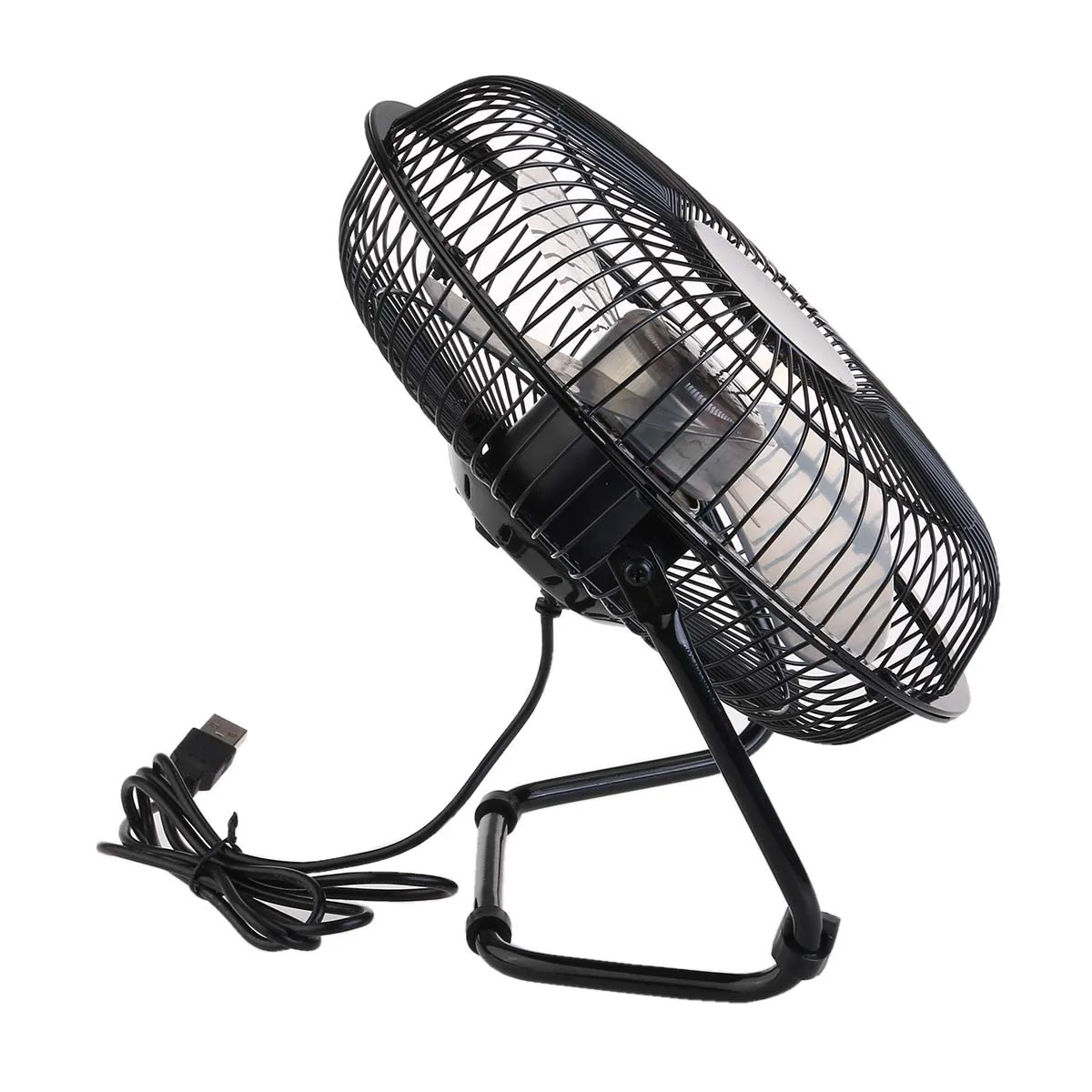 

8 Inch USB Desk Fan Black Metal Degree Swivel 2 Speed Settings for Laptop Pc Car Home Office Silent Operation