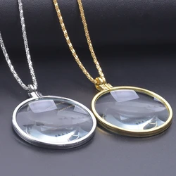 1Pc Diy Women Glass Reading Magnifying Necklaces Handmade Vintage Steampunk Portable Decorative Monocle Chain  Collares Jewelry