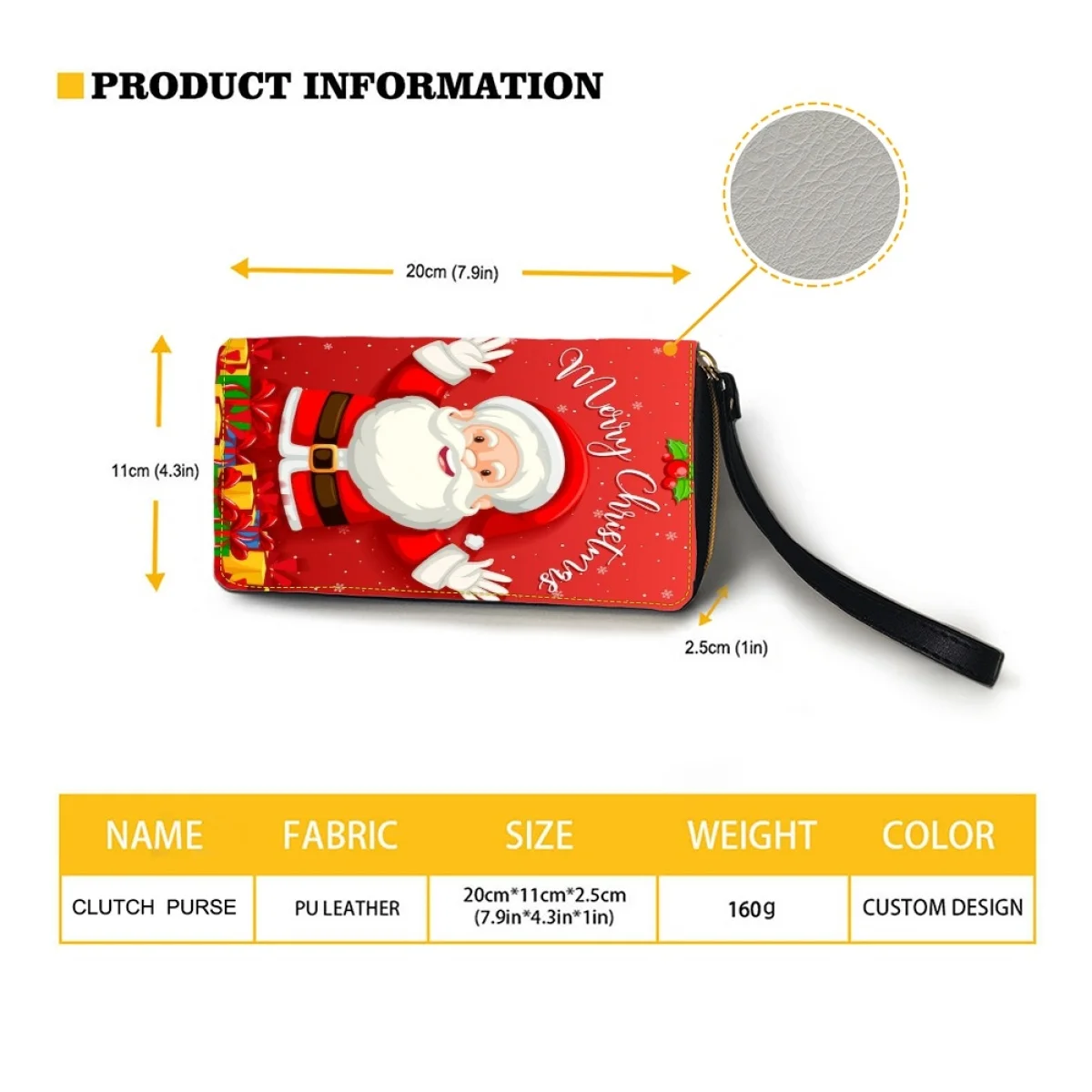 Belidome Santa Claus with presents Design Womens Wristlet Wallets Long Purse RFID Blocking PU Leather Card Holder Clutch Bag