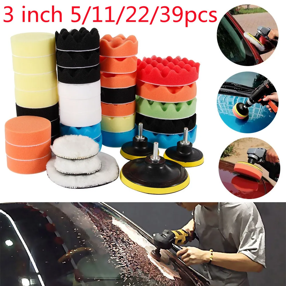 Kit de Almofadas de Polimento de Carro Ferramenta de Enceramento Polidor Almofada de Máquina Remove Arranhões Anexo Almofada de Polimento Dremel Dropshipping