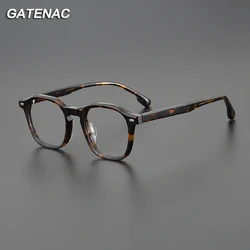 Vintage Acetate Glasses Frame Men Square Prescription Myopia Eyeglasses Frame Women 2023 New Retro Luxury Brand Designer Eyewear