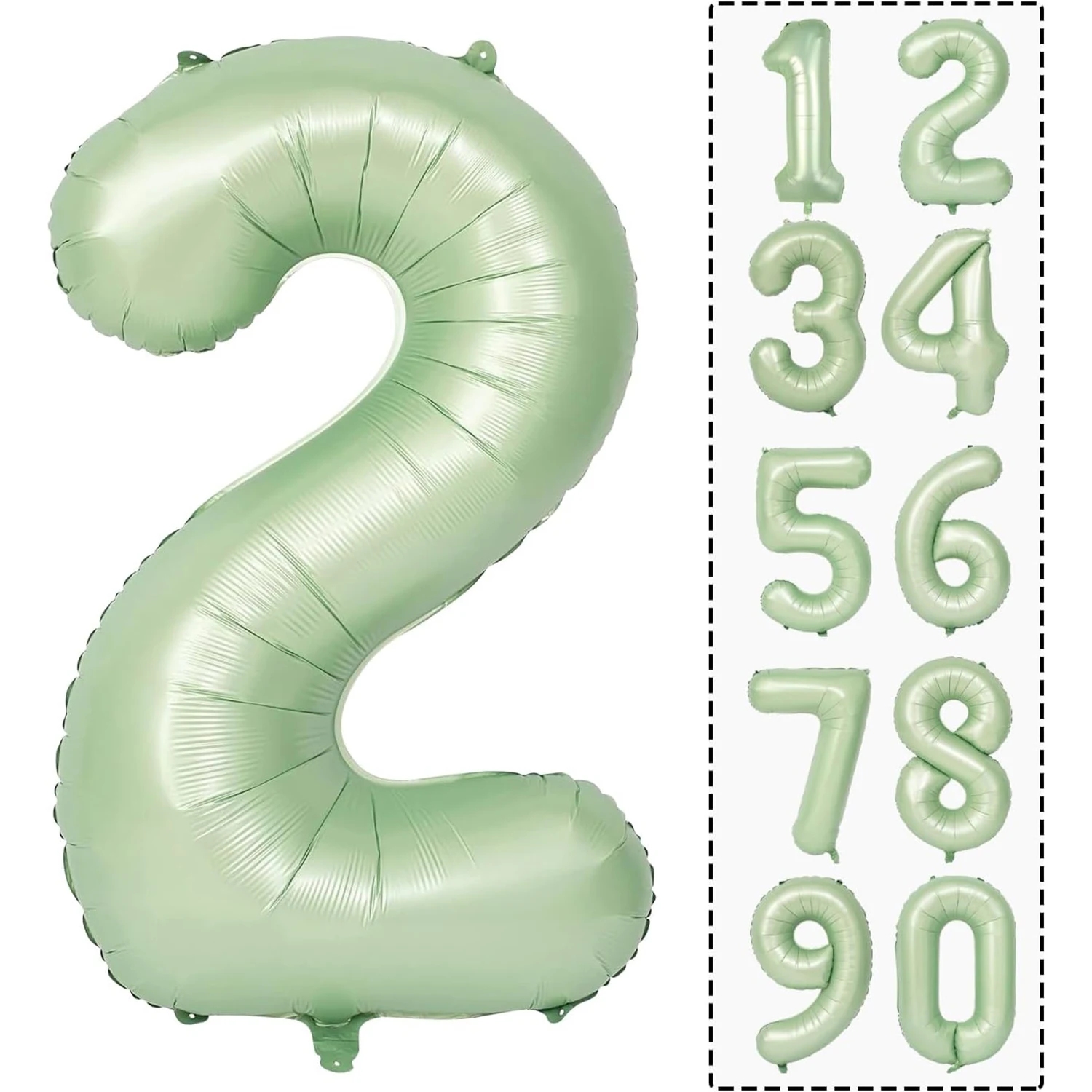 40 Inch Sage Green Number Balloon Large Number Foil Balloon for Birthday Wedding  Jungle Party Decoration Baby Shower Supplies