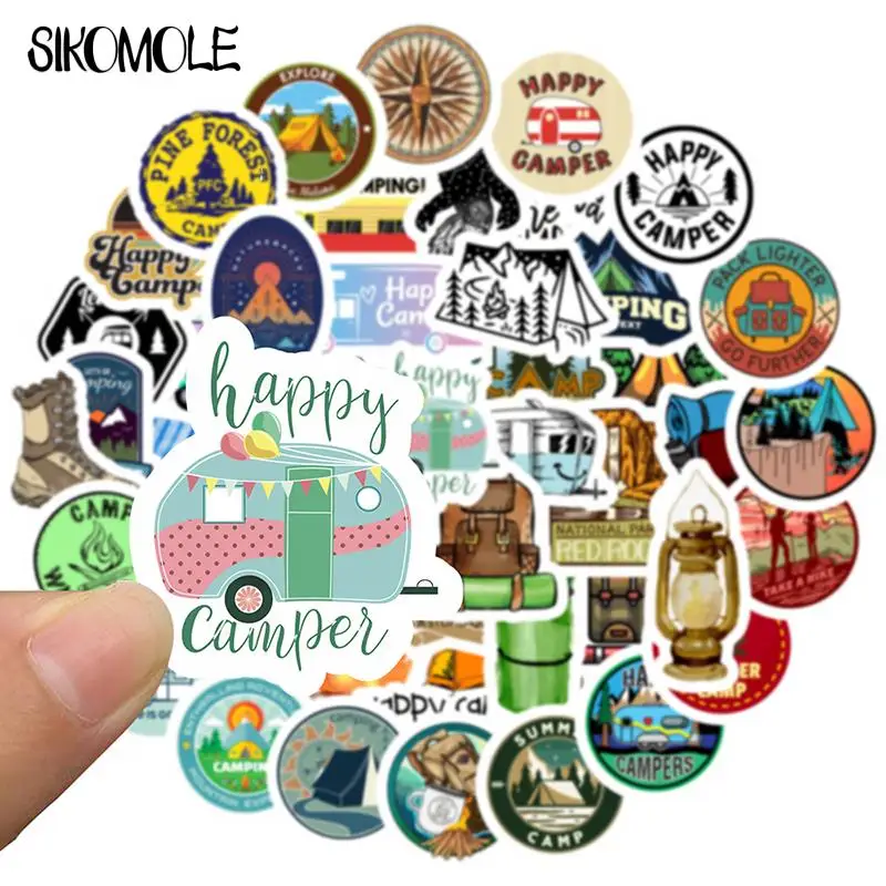 10/30/50PCS Go Camping Travel Stickers Wilderness Adventure Outdoor Landscape DIY Laptop Suitcase Motor Car Decal Sticker F5