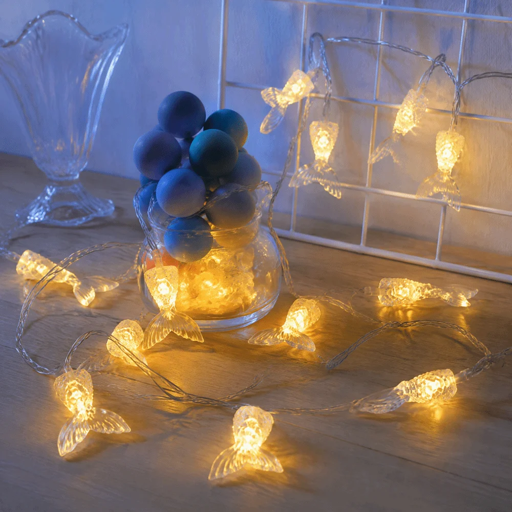Multicolor Mermaid Tail LED String Lights Ocean Theme LED Ocean Aquarium Themed Decor Lights Fairy Light Aquarium Themed