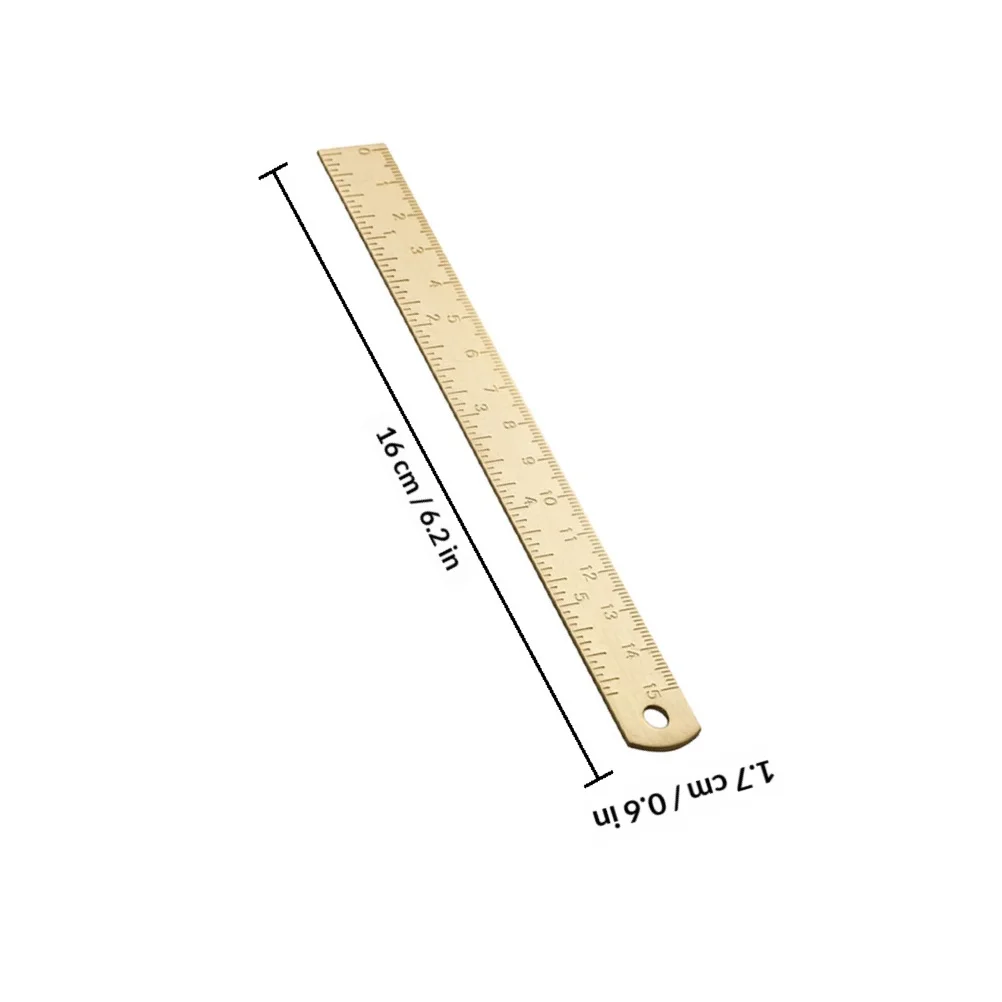 2Pcs Household Straight Ruler Brass Bookmark Vintage Design Ruler for Students Teachers As Study Accessory Gift