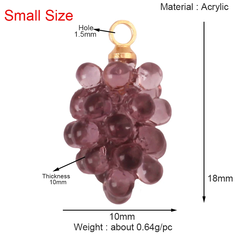 Arylic 3D Obst Erdbeere Traube Mango Durian Wassermelone Kirsche Granatapfel Charm Anhänger, Schmuck Halskette Armband Versorgung S18 – Detail 38