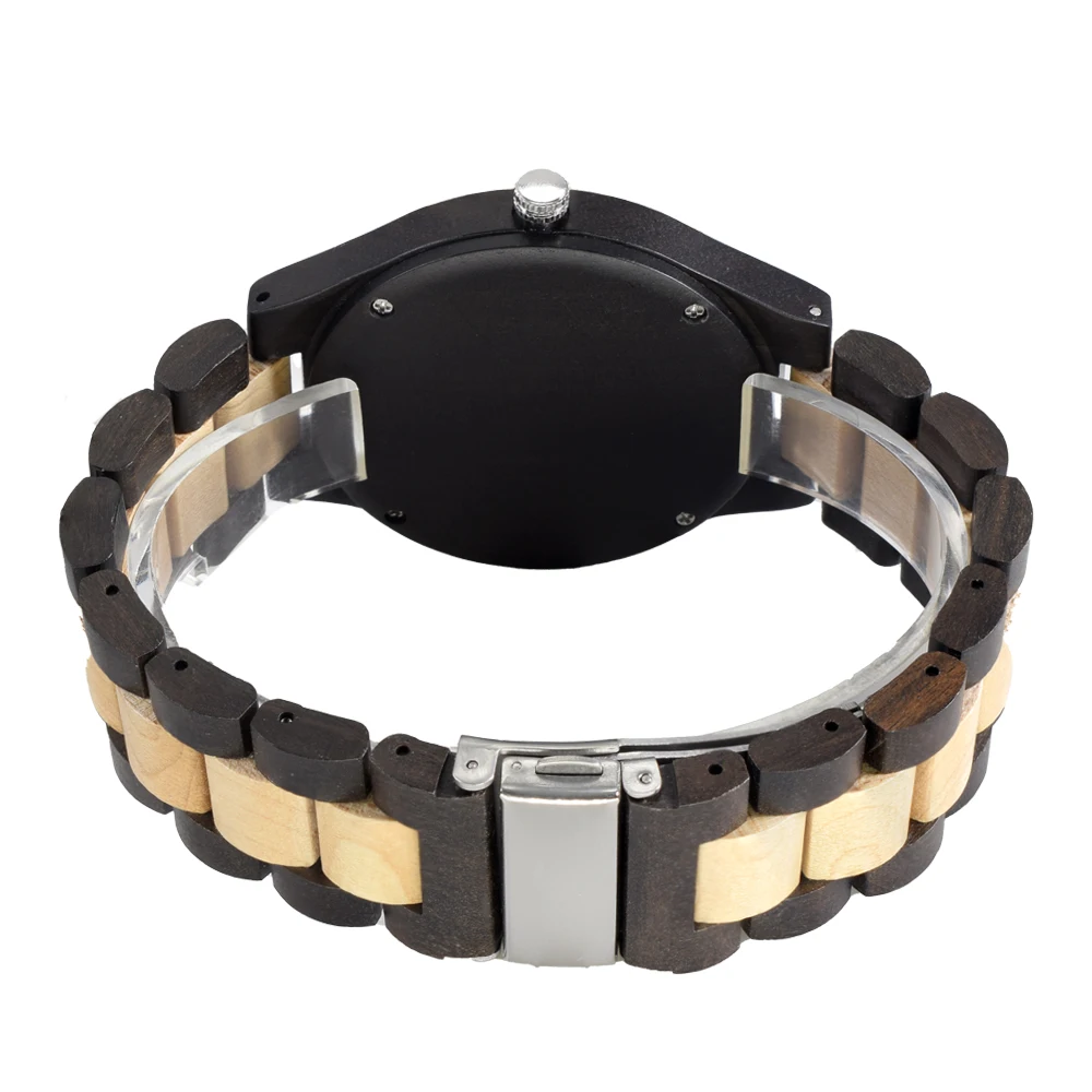 Mens Light Weight Unique Wood Watch, Uwood Series Handmade Sandalwood Analog Quartz Vintage Roman Number Natural Wooden Wristwat