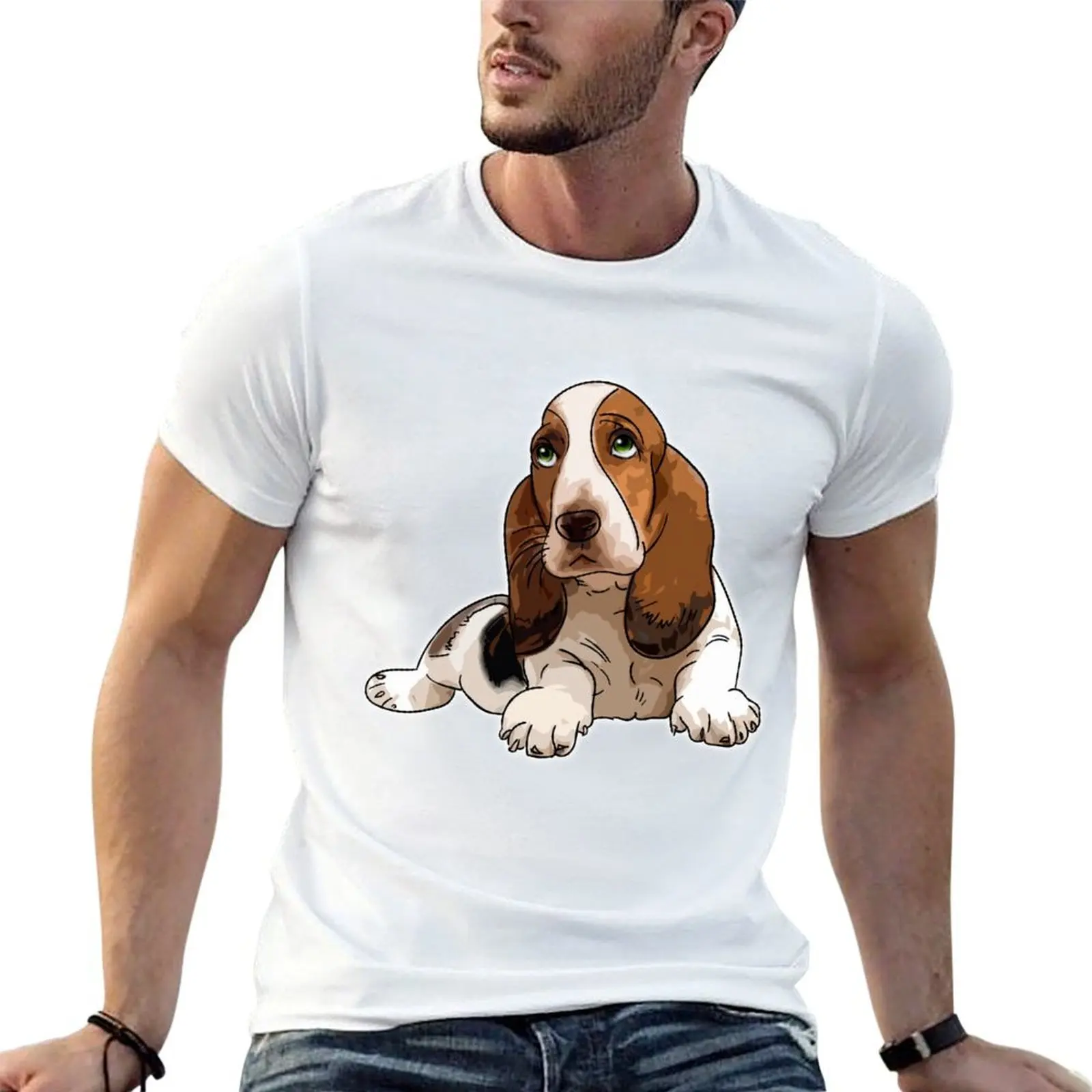 

Basset Hound T-Shirt man t shirts high quality luxury brand essential t shirt g man t shirts for men T-shirt