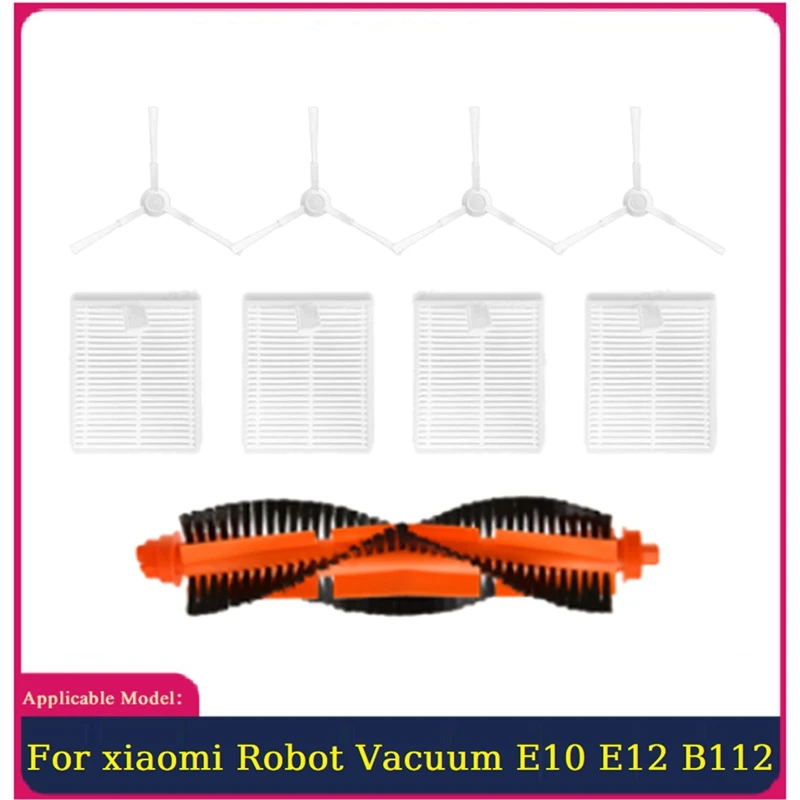 9PCS Spare Parts For Xiaomi Robot Vacuum E10 E12 B112 Vacuum Accessories Main Side Brush Hepa Filter