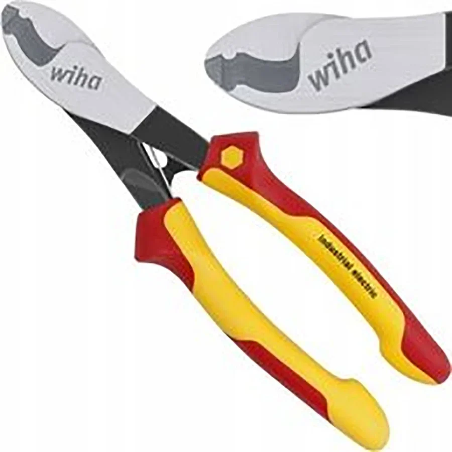 Wiha 43663 Insulated cable cutter 210mm 1000V VDE industrial cable cutter with switchable opening spring