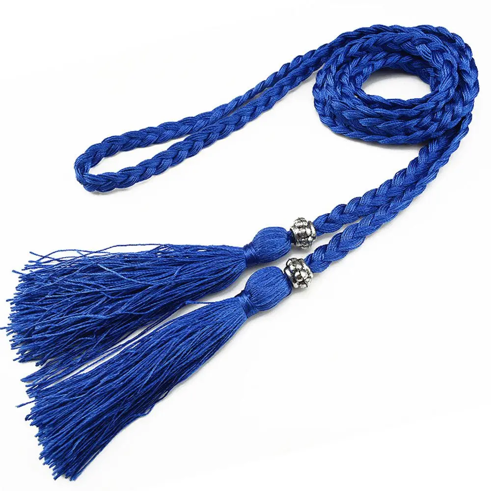 

Decorated Women Bow Waistband Dress Woven Rope Braided Belts Tassles Belts Waist Rope Waist Chain