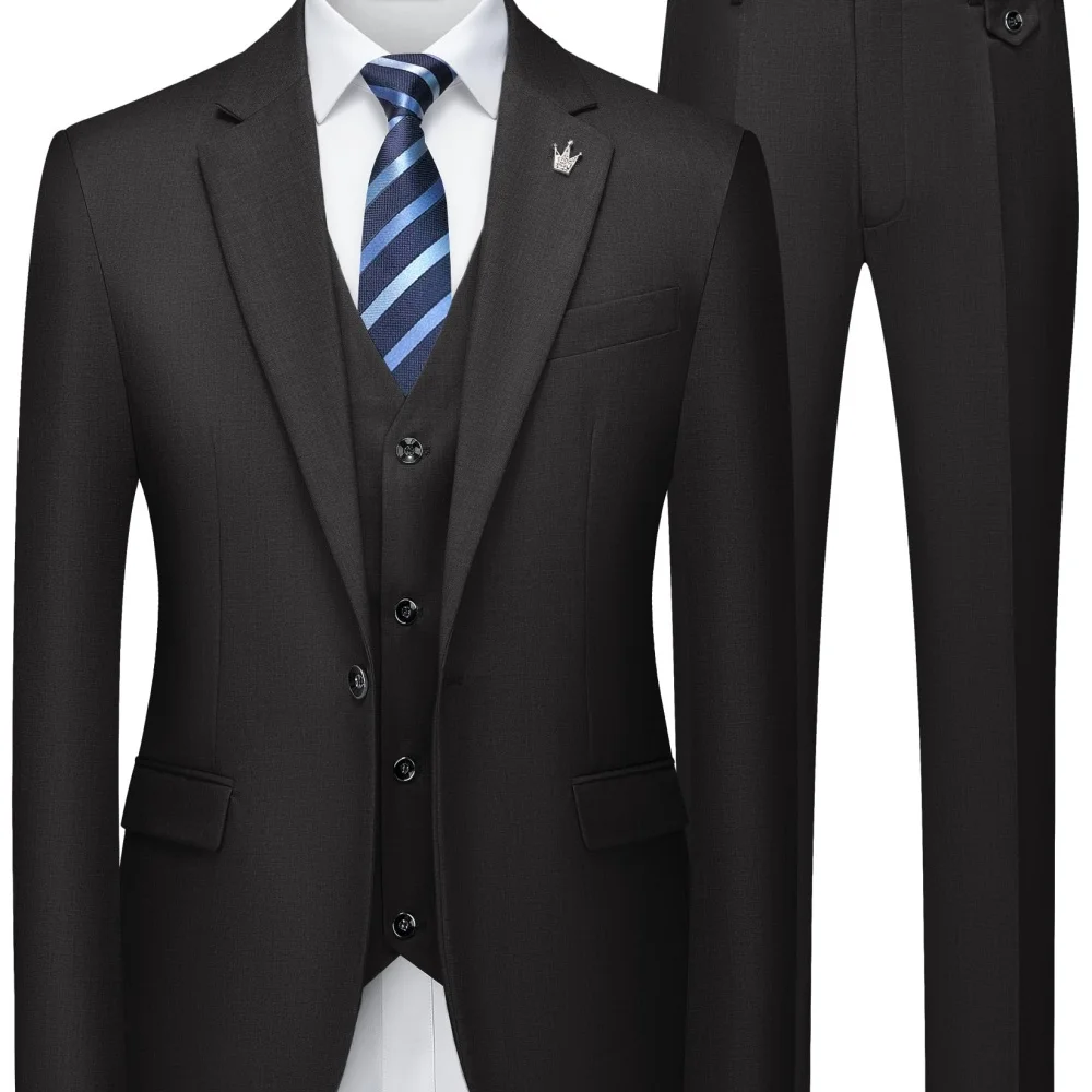 

3 Piece Suits Slim Fit Wedding Prom Party Business Elegant Suits One Button Blazer Vest and Pants Tuxedo Set