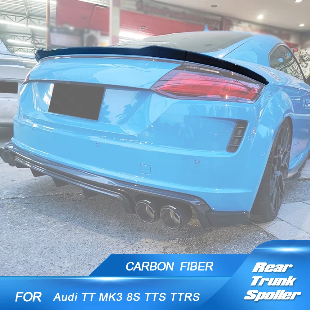 Real Carbon Fiber / FRP Car Rear Trunk Spoiler Wing Boot Lip for Audi TT MK3 Type 8S TTS TTRS TT SLINE Coupe 2-Door 2015 - 2017