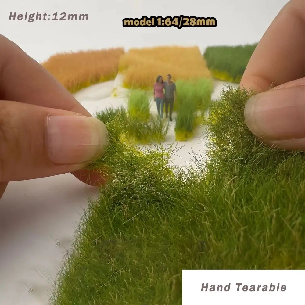 

Height 12mm Artificial Grass Tufts Hand Tear Miniature Landscape Miniature Bushes Plant Farmland House Terrain Model
