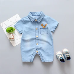 DIIMUU Baby Children Boys Clothing Toddler Cartoon Overalls Denim Pants Fashion Kids Casual Jumpsuits Long Sleeve Trousers