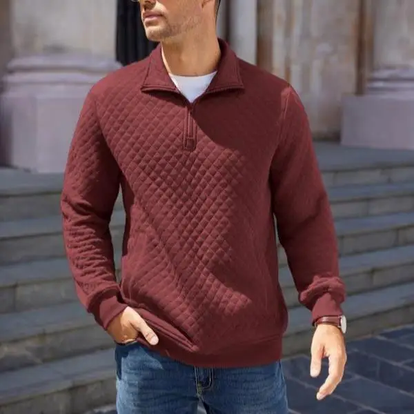 

Men's Knitted Zipper Hoodie Four Points Ciwalk Coolmax Fiber Collar Inner Wear Thiened Nine Sve Winter Sle