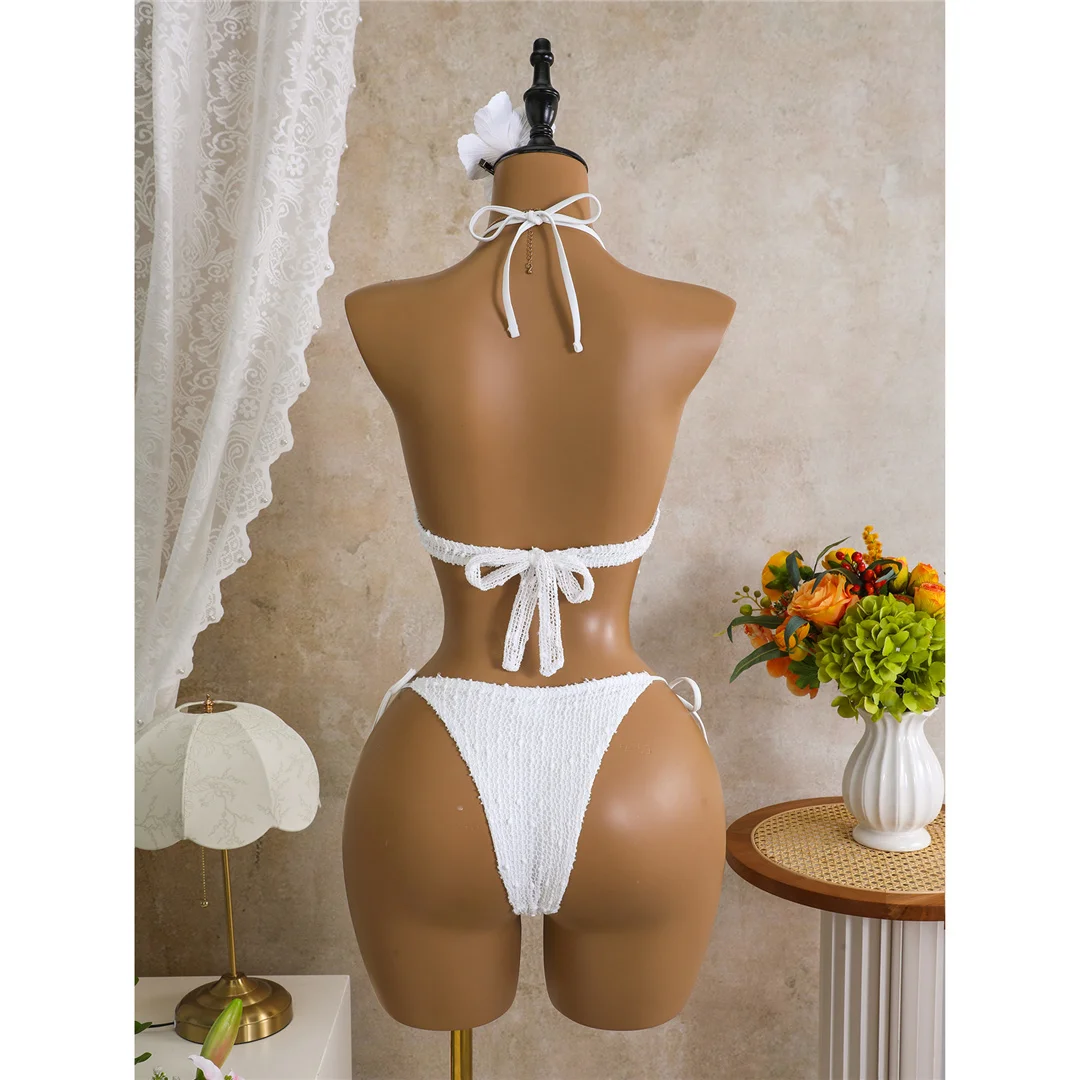 Neuer Tankini-Bikini mit Ausschnitten, Neckholder-Bikini, Damen-Badeanzug, zweiteiliges Bikini-Set, Badeanzug mit Trägern, Badebekleidung, Badeanzug V8076 – Detail 11